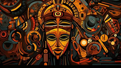 The remnants of old look out for what is new. African Artwork Wallpaper, African Wallpaper Backgrounds, Afrofuturism Art Wallpaper, Afrocentric Art Desktop Wallpaper, Afro House Music Art, Wall Art Diy Paint, Afrofuturism Art, Africa Art Design, Spiritual Wallpaper