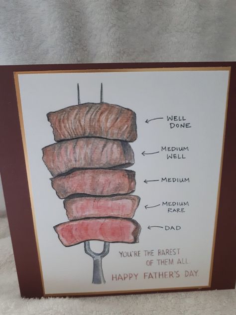 Rare Fathers day card Meat Fathers Day Card, Happy Fathers Day Cards, Stick Drawings, Birthday Things, Clay Bead Necklace, Bday Gifts, Dad's Birthday, Cute Couple Gifts, Father Birthday