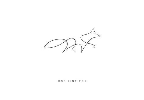 Small Fox Tattoo, One Line Animals, Animal Tattoos For Men, Fox Tattoo Design, One Line Tattoo, Animal Sketch, Tattoo Animal, Petit Tattoo, Muster Tattoos