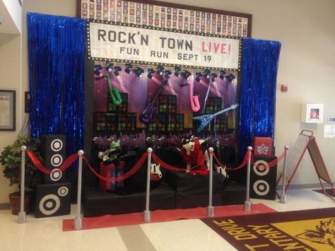 Music Themed Trunk Or Treat, Rockstar Graduation Theme, Rock Your School, Concert Theme, Michael Jackson Party, Church Nursery Decor, Rock Star Theme, Homecoming Floats, Homecoming Spirit Week