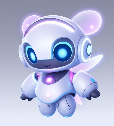 Cute Robot Design, Cute Spaceship, Robot Photo, C4d Art, Cute Robot, Robot Cartoon, Robot Illustration, Glowing Eyes, Space Toys