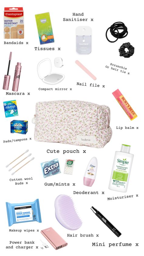 School Toiletry Bag List, Overnight School Trip Packing List, School Trip Essentials, Emergency Bag For School, School Trip Packing, Emergency Bags, School Locker Decorations, Middle School Essentials, School Emergency Kit