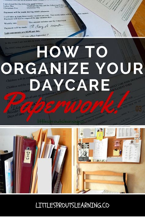 Staying on top of all the paperwork you need for childcare is more than a notion. There are mounds and mounds of papers that need to be stored. You can organize your daycare paperwork in no time and save yourself a ton of headache. Daycare Paperwork, Daycare Checklist, Daycare Schedule, Daycare Setup, Daycare Business Plan, Home Daycare Ideas, Infant Daycare, Preschool Director, Daycare Rooms