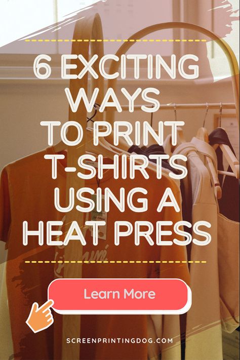 While printing t-shirts using a heat press with heat transfers papers is great, there are other ways to get creative! Click to find out what else you can do with your heat press! Starting A T Shirt Business Heat Press, Heat Pressing Shirts, T Shirt Heat Press Machine, Sublimation Heat Press Time, Tshirt Press Machine Screen Printing, Heat Press Projects, Screen Printing Business, Press Printing, Heat Press Shirts