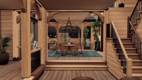 Ranch House Layout, Family Ranch, Sims 4 Cc Ranch Decor, Sims 4 Ranch Interior, Sims Ranch House, Horse Ranch Layout, Horse Ranch House, Western Houses Ranch Style, Sims 4 Ranch Build