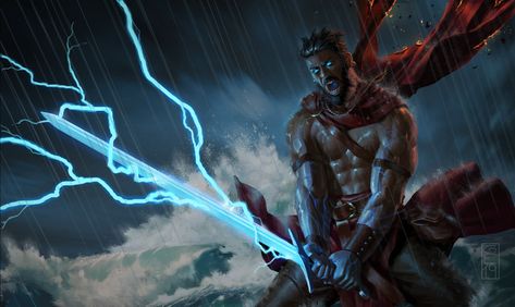 ArtStation - Storm Born, Sean Randolph God Of Storms, Spell Effects, Evelynn League Of Legends, Knight Art, Concept Art Character, Black Characters, Dungeons And Dragons Characters, D&d Dungeons And Dragons, Fantasy Concept Art