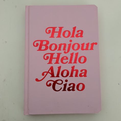 Brand New Tri-Coastal Design Pink Hardcover Journal. It Features The Word "Hello" In Multiple Languages On The Cover In Red Foil. The Outer Edges Of The Pages Are Also In This Red Foil. The Pages Are White With Lines. Unsure How Many Pages Are In It, Looks About A Hundred. The Perfect Notebook For Some Self-Care Journaling. Pink Journal, Red Foil, Office Notebook, Office Branding, Coastal Design, Journal Covers, Lined Page, Hardcover Journals, Pink Red