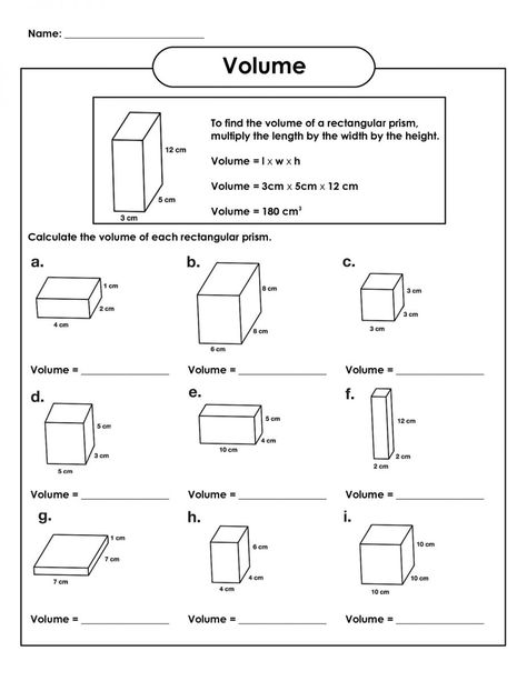 Math Worksheets 6th Grade, Grade 5 Math Worksheets, Volume Worksheets, Volume Math, Area Worksheets, Maths Worksheet, Free Printable Kindergarten Worksheets, 5th Grade Worksheets, Free Printable Kindergarten