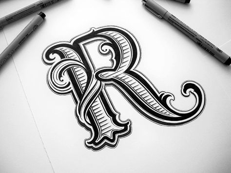 Hand Lettering Collection by Mateusz Witczak Inspiration Typographie, The Letter R, Alfabet Letters, Tattoo Lettering Fonts, Creative Lettering, Lettering Styles, Types Of Lettering, Letter K, Calligraphy Letters