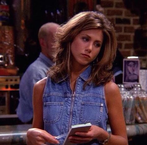 Jennifer Aniston As Rachel Green In Friends TV Show (1994-2004) 🍒 Rachel Green, Jennifer Aniston, The Gift, We Heart It, Tv, Green, Christmas, Hair, Beauty