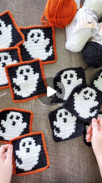 Ghost Granny Square, Good Scary Movies, Halfway To Halloween, A Scary Movie, Ghost Bag, Crochet Coffee, Spice Tea, Granny Squares Pattern, Halloween Patterns