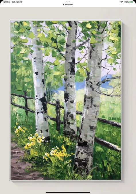 자작나무 그림, Aspen Trees Painting, Birch Trees Painting, Birches Painting, Painting Board, Birch Tree Art, Abstract Tree Painting, Birch Tree Painting, Tree Watercolor