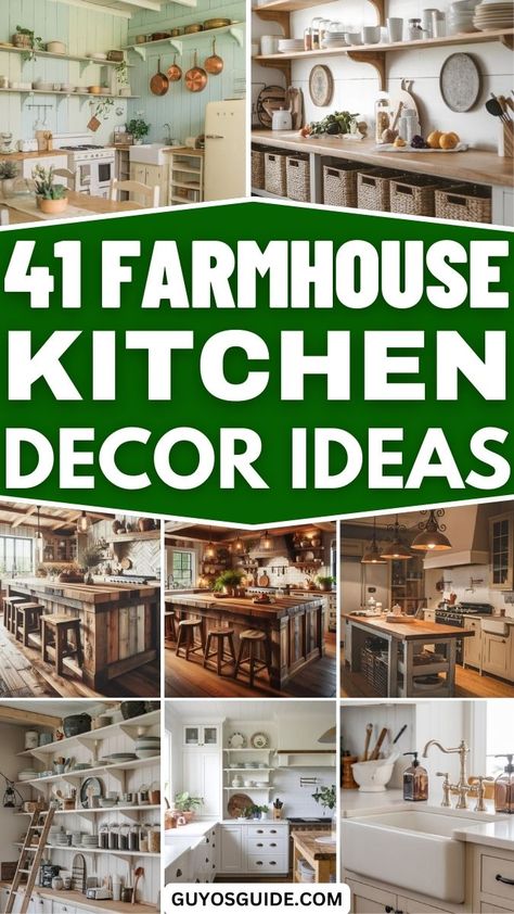 41 Farmhouse Kitchen Decor Ideas Cast Iron Pan Display Ideas, Homestead Decorating Ideas, Decorating With Roosters In Kitchen, Traditional Farmhouse Kitchen Ideas, Farmers Market Kitchen Decor, Modern Farmhouse Cottage Kitchen, Western Farmhouse Kitchen Decor, Farmhouse Kitchen Organization Ideas, Farmhouse Ideas Inspiration