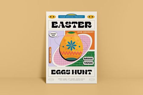 Easter Egg Hunt Flyer Get it now!! #flyer #flyerdesign #flyertemplate #flyertemplates #summer #summersale #flyermusic #bestfyler #freefyler #printtemplate #promotion #halloween #christmasflyer #wintersale #adversting #premiumdesign #freedesign #bestdesign #summerparty #halloweenparty #envato #envatomarket #graphicriver #envatoelements #summerflyer #halloweenflyer #creativemarket #freepik #behance #shutterstock #dribbble Design Poster Inspiration, Easter Egg Hunt Flyer, Retro Design Poster, Egg Poster, Current Graphic Design Trends, Easter Poster Design, Easter Flyers, Easter Poster, Poster Inspiration