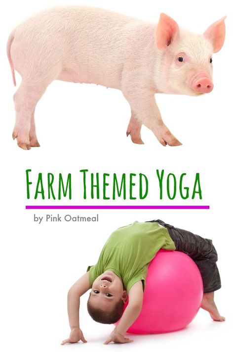 Farm Themed Yoga Ideas.  These yoga poses and movement ideas are perfect for a brain break.  It is the perfect farm activity to get the kids moving.  I love how the yoga poses are all related to the farm! Farm Animal Yoga, Farm Yoga, Preschool Yoga, Kid Yoga, Preschool Farm, Farm Lessons, Farm Theme Preschool, Yoga Kids, Animal Yoga