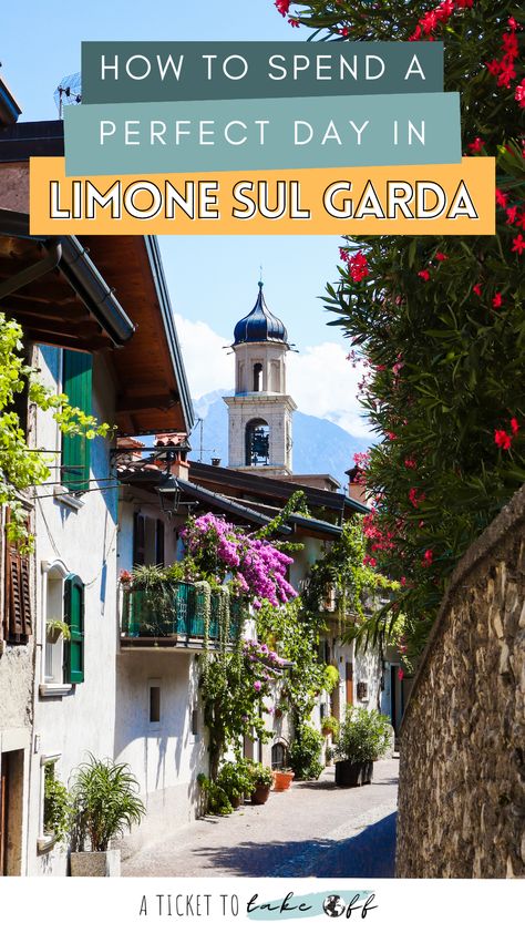 Discover one of Lake Gard's most amazing towns - Limone sul Garda. From cobblestoned streets to cute small houses with colourful flowers outside, Limone sul Garda is one of Italy most charming towns. Find out what to visit in Limone sul Garda with this post. Best things to do in Limone sul Garda | How to spend 1 day in Limone sul Garda Lake Garda Instagram Pictures, Limone Lake Garda, Limone Italy Lake Garda, Lake Garda Sirmione, Sirmione Lake Garda, Cute Small Houses, Limon Sul Garda, Salo Italy Lake Garda, Garda Italy