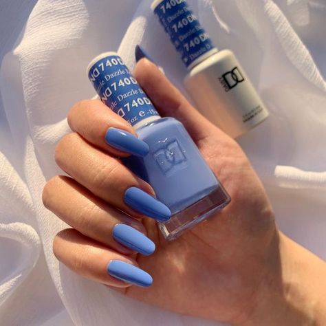 Daisy Nail Designs, Daisy Nail Design, Sunday Self Care, Periwinkle Nails, Up In The Clouds, Dnd Gel Polish, Daisy Nails, In The Clouds, Square Nails