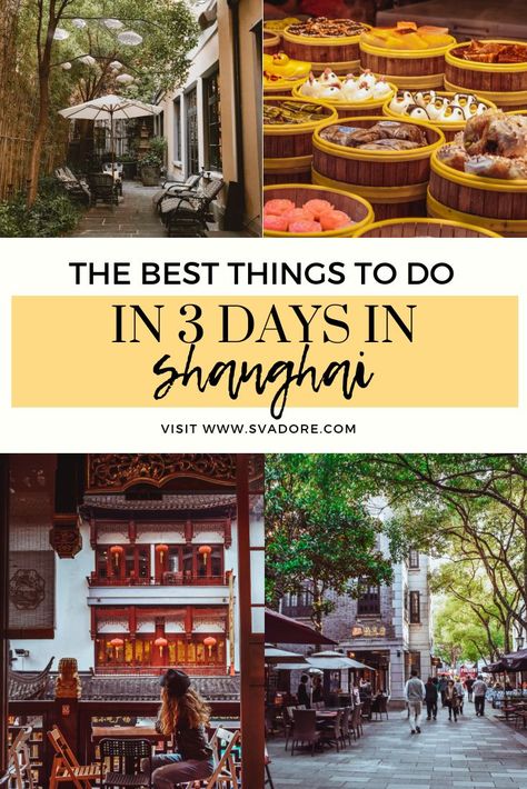 The Best Things to Do in Shanghai in 3 Days. No one trip to Shanghai is the same, but there are several places and experiences that one must do to see the best of Shanghai in 3 days. Learn more about what to do and what to see in my travel guide to Shanghai on SVADORE.com. #travelguide #asia #shanghai #china #whattodo #city #travel #travelguide #wanderlust #shopping #eat Shanghai Travel, China Travel Guide, Holiday China, Explore China, China Trip, China Culture, Visit Asia, Visit China, Travel China