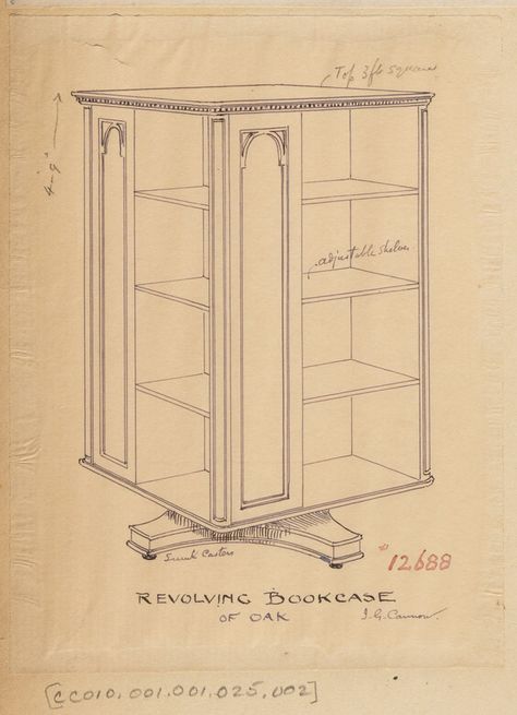 "Revolving Bookcase of Oak" | Historic New England Adjustable Bookshelf, Revolving Bookcase, Dentil Moulding, Historic New England, Virtual School, Wooden Books, Fancy Houses, 20 Century, American Furniture