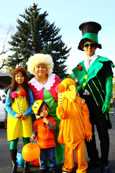 Halloween Costumes 2012 "Dr Seuss The Lorax" Lorax Halloween Costumes Family, Lorax Halloween Costumes Group, Lorax Group Costume, Horton Hears A Who Costume, Lorax Halloween Costumes, Oncler Costume, Lorax Halloween, Seuss Costumes, Lorax Costume