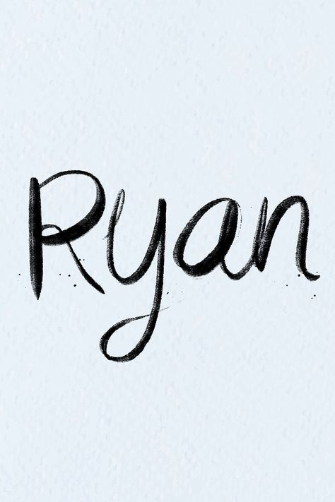 Ryan Name, Texture Illustration, Vector Typography, Writing Tattoos, Calligraphy Alphabet, Name Wallpaper, Black Letter, Free Vector Art, Black Wallpaper