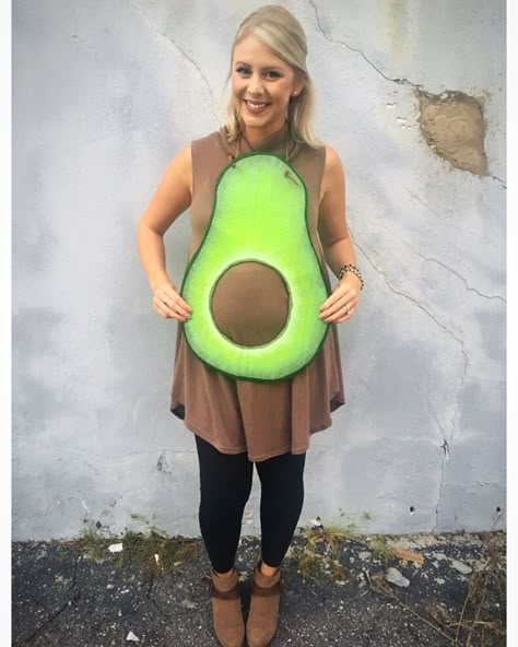 Did you catch the baby costume we posted 6 days ago? Well we found its match! Pregnant Costumes, Pregnancy Halloween Costumes, Pregnant Halloween Costume, Avocado Costume, Maternity Halloween, Pregnancy Costumes, Funny Couple Halloween Costumes, Pregnant Halloween Costumes, Best Couples Costumes