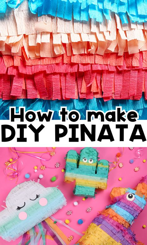 How to Make Your Own Piñata - In The Playroom How To Make Your Own Pinata, How To Make A Pinata, Make Your Own Pinata, Homemade Pinata, How To Make Pinata, Diy Pinata, Glue Painting, 6th Birthday Parties, How To Make Diy