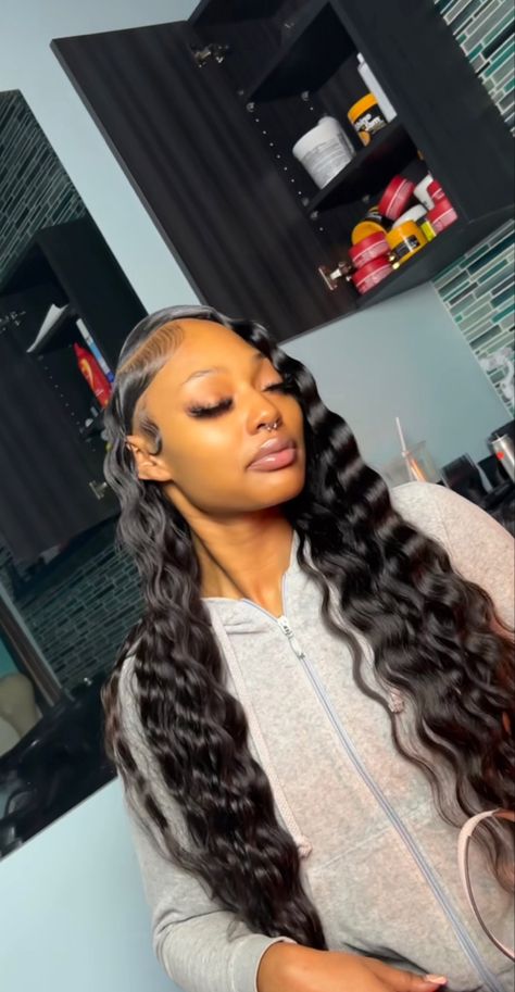 Braided Hairstyles For Black Women Cornrows, Black Ponytail Hairstyles, Crimped Hair, Quick Weave Hairstyles, Dyed Hair Inspiration, Braids Hairstyles Pictures, Frontal Hairstyles, Pretty Braided Hairstyles, Pretty Hair Color