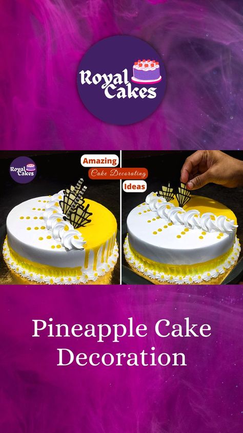 Easy Pineapple Cake Decoration Ideas Simple Cake Design 🍍 How to Make Birthday Cake at Home Cake Decoration Ideas Simple, Birthday Cake At Home, Pineapple Cake Decoration, Simple Cake Design, Easy Pineapple Cake, Pineapple Cake Recipe, Cake Decoration Ideas, Cake At Home, Royal Cakes