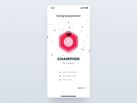 New Achievement Page - Success Badge sketch flinto modal motion animation star win medal complete red success achievement badge Achievement Badge Design, Success Animation, Desain Ux, Ui Ux 디자인, App Interface Design, Logos Ideas, Motion Animation, App Design Inspiration, Retro Logos