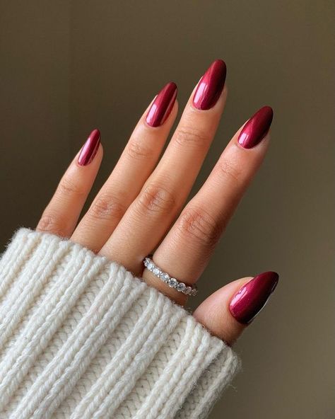 Chrome Color Nails, Swaggy Nails, Sagittarius Energy, Chrome Nail Ideas, Zodiac Energy, Burgundy Nail Designs, Red Chrome Nails, Chrome Manicure, Checkered Nails