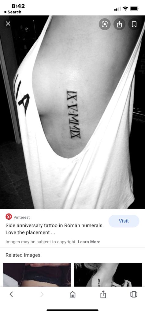 Roman Numeral Tattoo Leg Men, Roman Numeral Leg Tattoo, Roman Numeral Tattoo With Vines, Unique Roman Numeral Tattoo, Mmxx Roman Numerals Tattoo, Anniversary Tattoo, Leg Tattoo, Roman Numerals, Tank Tops