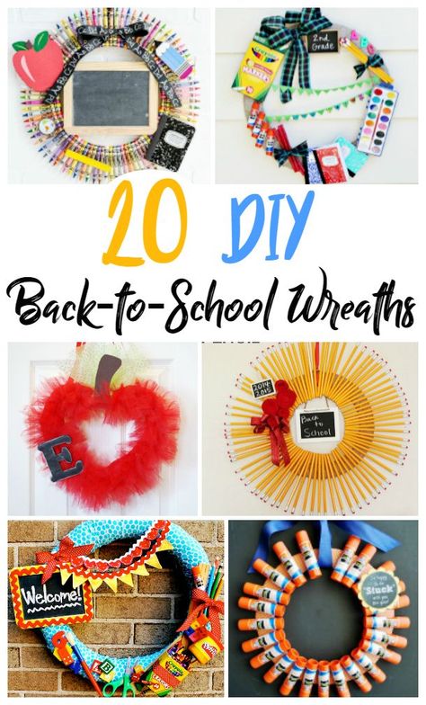 Back To School Wreaths, Back To School Wreath, Diy Wreath Ideas, Classroom Wreath, Crafts For Beginners, School Wreaths, Teacher Wreaths, Appreciation Gifts Diy, Teacher Appreciation Gifts Diy