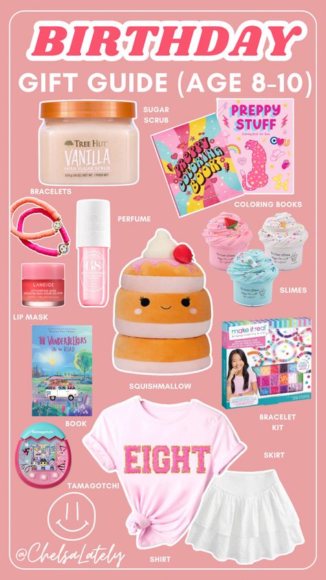 8 Year Birthday Ideas Girl Gifts, Tenth Birthday Ideas, Things To Get For Christmas 10-11, Birthday Gifts For Girls 10-12, Birthday Gifts For 10 Year Girl, 11 Year Birthday Gift Ideas, Gifts For Girls 8-10, 9 Year Birthday Party Theme, Preppy Gift Ideas