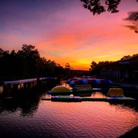 Camp Longhorn Indian Springs on Instagram: “Day is done, gone the sun... The sun sets on another amazing summer at CLH.  We are so grateful for everyone that was a part of it. 💙🧡 let…” Camp Longhorn, Summer Camp Aesthetic, Camping Aesthetic, Heaven On Earth, Summer Camp, Springs, Sun, Camping, Lake