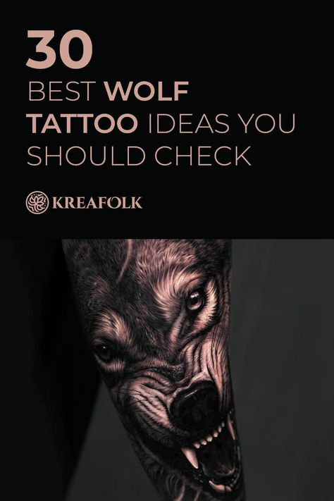 Discover the profound symbolism and artistry of wolf tattoos with us! Uncover meanings, delve into cultural significances, and find your perfect design! Symbolic Animal Tattoos, Werewolf Tattoo For Women, Fenrir Tattoo Mythology, Demon Wolf Tattoo, Snarling Wolf Tattoo, Men Wolf Tattoo, Realistic Wolf Tattoo Design, Feminine Wolf Tattoo Design, Dire Wolf Tattoo