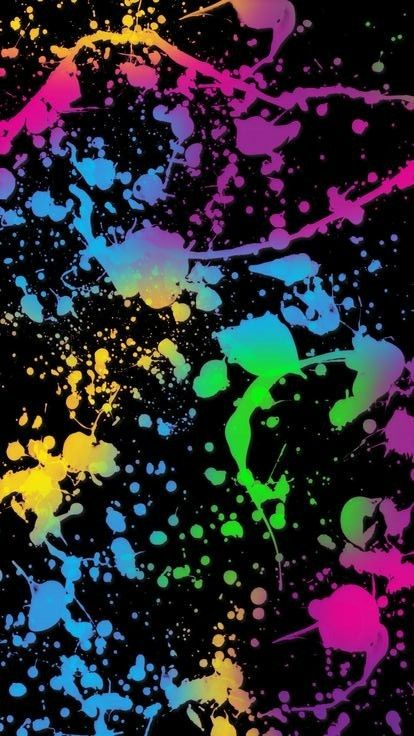 Splatter Paint Background, Splatter Paint Wallpaper, Trendy Home Screen, Home Screen Layout Iphone, Home Screen Layout, Paint Wallpaper, Screen Layout, Neon Wallpaper, Rainbow Wallpaper