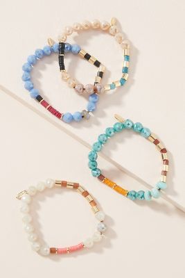 Shop the Amelie Beaded Stretch Bracelet at Anthropologie today. Read customer reviews, discover product details and more. Anthropologie Bracelet, Layer Bracelets, Bracelet Stacks, Jewelry To Buy, Front Back Earrings, Jewelry Styling, Chain Belts, Store Jewelry, Cluster Necklace