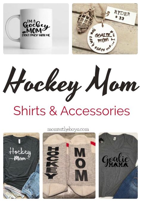 hockey mom shirts and accessories #hockeymom #hockey #boymom #gift #hockeymomgift Hockey Mom Gifts Diy, Hockey Mom Shirts, Hockey Mom Gifts, Hockey Player Gifts, Hockey Tournaments, Art Cyberpunk, Hockey Clothes, Mom Accessories, Diy Gifts For Mom