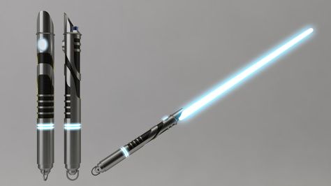 Lightsaber With Crossguard, Teal Lightsaber, Blue Lightsaber Aesthetic, Star Wars Blue Lightsaber, Lightsabers Design, Lightsaber Art, Lightsaber Ideas, Star Wars Clones, Jedi Lightsaber