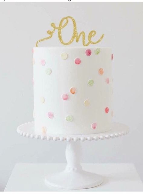 Girls First Birthday Cake, Polka Dot Cakes, Polka Dot Birthday, One Cake Topper, 1st Birthday Cakes, One Cake, Baby Birthday Cakes