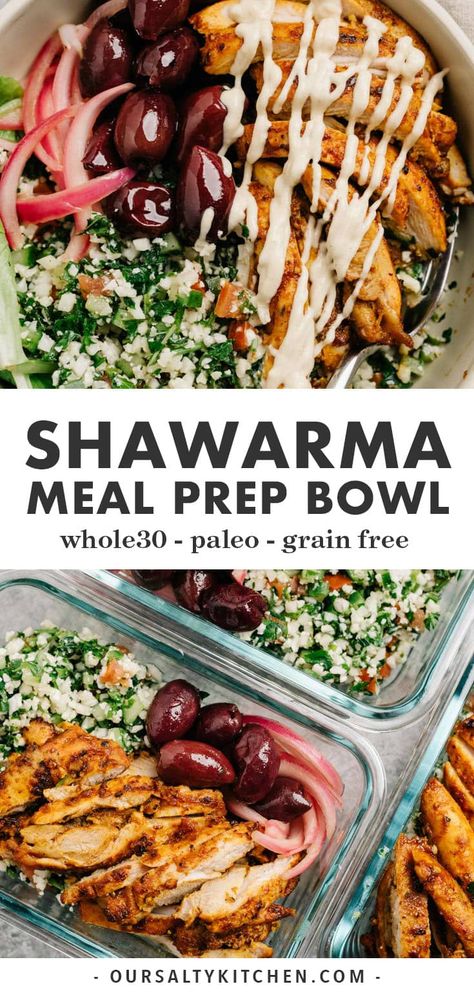 Cauliflower Tabbouleh, Whole30 Lunch, Easy Oven Baked Chicken, Whole30 Meal Prep, Wardrobe Organization, Whole 30 Lunch, Chic Closet, Prep Bowls, Lunch Recipe