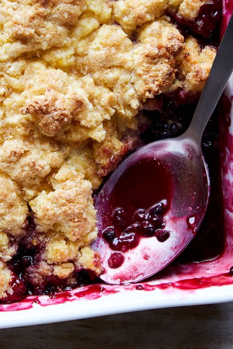 Blackberry Corn Cobbler Recipe - NYT Cooking Gluten Free Blackberry Cobbler, Triple Berry Cobbler, Fruit Cobbler Recipe, Mixed Berry Cobbler, Cherry Crumble, Cranberry Bliss Bars, Berry Cobbler, Fingerfood Party, Homemade Dessert