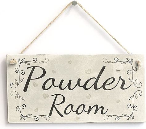 Amazon.com: Meijiafei Powder Room Rustic PVC Home Decor Toilet Door Sign / Plaque 10"x5" : Home & Kitchen Powder Room Door, Rustic Powder Room, Home Library Decor, French Bathroom, French Country Shabby Chic, French Country Bathroom, Bedroom Signs, Sign Materials, Design 2023