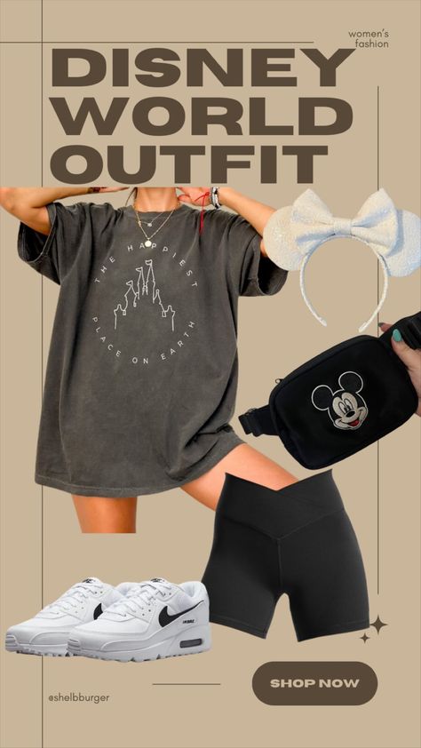 Breathless Shortsie curated on LTK Florida Vacation Outfits Black Women, Disney Biker Shorts Outfit, Disneyworld Outfit Women, Disney Graphic Tees, Universal Outfits, Disney Park Outfit, Disney Trip Outfits, Disney Outfits Women, Disney Fits