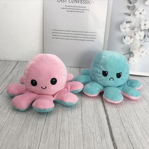 Reversible Octopus, Octopus Stuffed Animal, Octopus Plush, Cute Valentines Day Gifts, Turquoise Rose, Vert Turquoise, Kawaii Plush, Toyama, Cat Plush