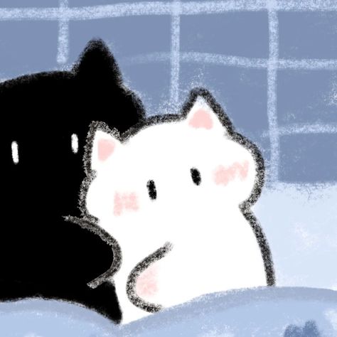 Couple Cat, Drawing Couple, Duos Icons, Cat Couple, 강아지 그림, Best Anime Couples, Cat Icon, Avatar Couple, Scary Art