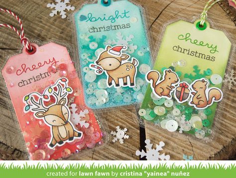 Lawn Fawn Video {12.20.16} Fuse Tool Shaker Tags with Yainea! - Lawn Fawn Shaker Gift Tags, Shaker Tags, Lawn Fawn Design, Fuse Tool, Lawn Fawn Blog, Tiny Tags, Lawn Fawn Stamps, Lawn Fawn Cards, Christmas Stamps