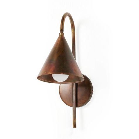 Highlighting the distinctive form and finish of French Industrial lighting, this classic sconce has the tarnished finish of a vintage lamp.Product Overview Available Colors: Iridescent Acid Wash Light Antique Brass Dimensions: 6.5"W x 11.5"D x 16.25"H Materials: Stainless Steel, Thermoplastic, Brass Weight: 2.161 lb Ad The Tarnished, French Industrial, Cleaning Wood, Mesa Exterior, Vintage Lamp, Modern Wall Sconces, Dark Mark, Four Hands, Industrial Lighting