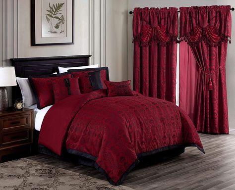 Black Bed Set, Black Bed Linen, Floral Comforter Sets, Colorful Bedding, Bed Comforter Sets, Full Bedding Sets, Gold Bedroom, Bedding Sets Online, Bedroom Red